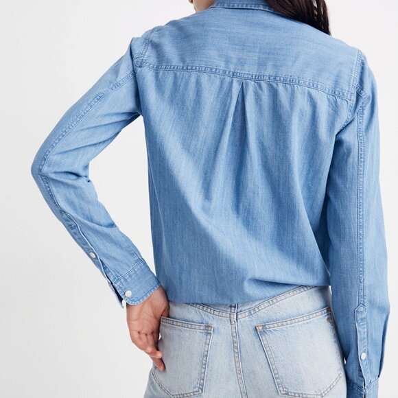 Madewell Denim Tie-Front Shirt - Picture 3 of 5